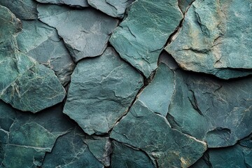Poster - Close up view of a textured rock wall showing natural patterns and colors in detail