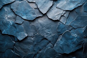 Poster - Blue wall texture with a contrasting black background for artistic and design backgrounds
