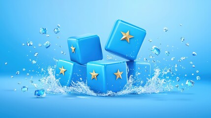 Poster - A clean and modern vector illustration of a five-star customer rating, with bright golden stars symbolizing top-notch quality and satisfaction.