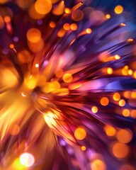 Poster - Vibrant Abstract Background with Colorful Bokeh and Light Effects