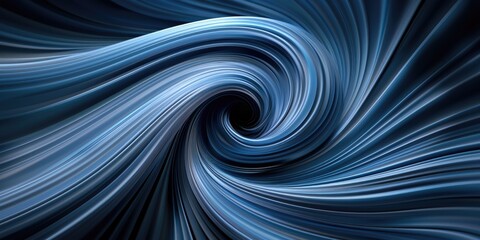 Poster - Abstract Blue Twisted Flow with Smooth Curves and Depth Perception