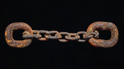 Poster - A rusted, worn chain with a padlock against a black backdrop, representing security, protection, and resilience in an industrial or conceptual context