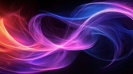 Aufkleber - Dynamic Abstract Light Trails with Swirling Purple and Pink Effects