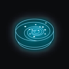 Wall Mural - Futuristic neon blue spiral glowing on a black background, creating a mesmerizing visual effect