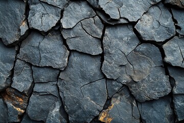 Poster - Close up of a rock wall with yellow paint showing texture and details of the surface
