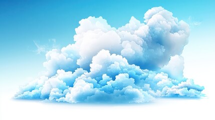 Poster - Set of cloud vectors with multiple shapes, ideal for graphic design or clipart projects. Includes fluffy, stylized, and minimalistic cloud designs.