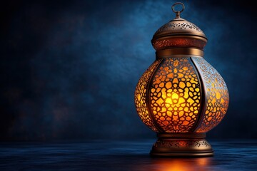 Poster - Glowing lantern illuminating a dark background creating a warm and inviting atmosphere