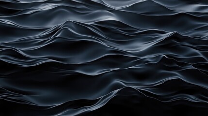 Aufkleber - A sweeping landscape of dark black sand dunes with a striking ripple pattern, evoking a sense of mystery and elegance in an abstract natural texture