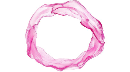 Poster - pink swirling smoke forming a circle on transparent background