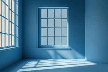 Poster - Bright sunlight streaming through a window illuminating an indoor space with soft shadows