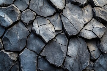 Poster - Close up detail of a textured rock wall with various natural colors and patterns