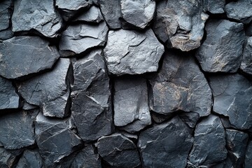 Poster - Black stone wall texture with dark background for design and decoration purposes