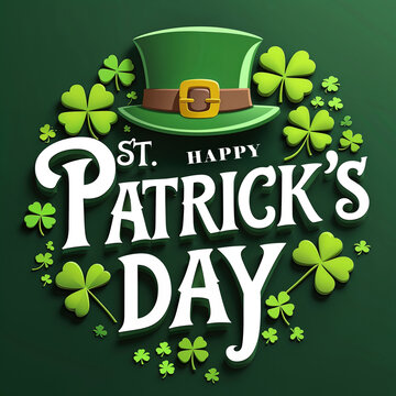 St. Patrick's Day Backdrop Filled with Lush Green Shamrocks and Clovers