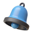 © Andrei - Black and blue notification bell. 3d rendering isolated on white background. Cartoon plastic style icon