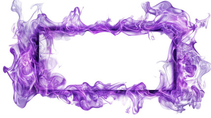 Poster - Purple smoke creating a rectangular frame on transparent background