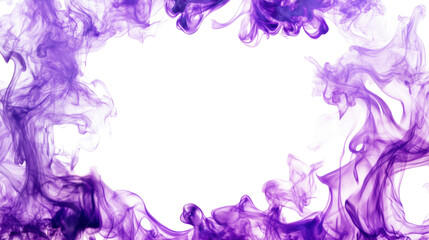 Poster - purple smoke creating a frame on transparent background
