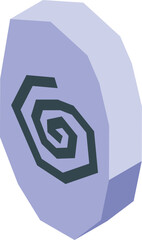 Poster - Purple hypnotic spiral creating optical illusion and distorting reality, in isometric view