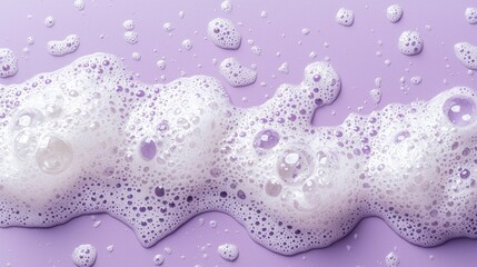 Poster - Light, airy bubbles float gracefully on a smooth purple foam, reflecting gentle light. This delicate composition evokes a sense of tranquility and playfulness, inviting a moment of calm