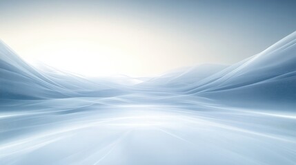 Poster - Ethereal Blue Fractal Landscape