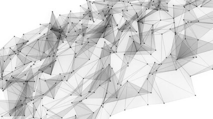 Poster - Black plexus dot Abstract technology futuristic network with Loop white background