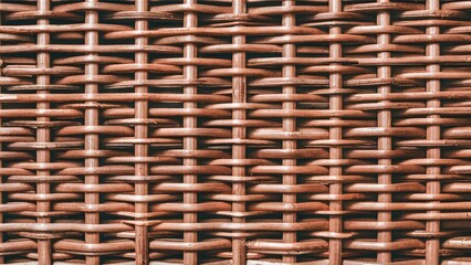 Fototapete - Woven wicker pattern backdrop in earthy tones of brown and tan with interlaced texture covering entire frame creating a seamless design