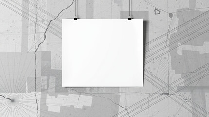 Poster - blank poster mockup on textured gray background, ideal for presentations or designs. clean space invites creativity and customization