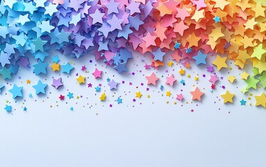 Aufkleber - Colorful rainbow stars confetti background.