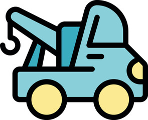 Poster - Cartoon tow truck ready to provide roadside assistance and towing services, ensuring quick and efficient vehicle recovery