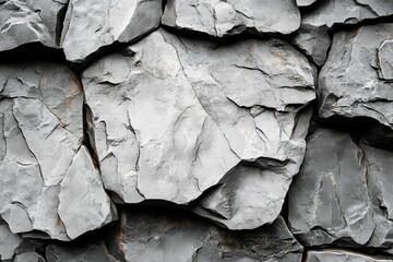 Poster - Close up of rough textured rock wall showing natural patterns and colors in detail