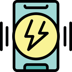 Poster - Wireless charging technology is powering a smartphone, with a lightning bolt symbol indicating the energy transfer