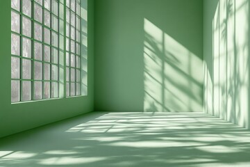 Poster - Room with a large window and plain wall in natural light setting
