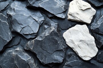 Poster - Close up of textured rock wall surface with varied colors and natural patterns in detail