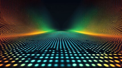 Abstract glowing digital path, futuristic tunnel, vibrant colors, dark background, website banner