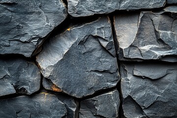 Poster - Close up view of textured rock wall surface with natural patterns and colors