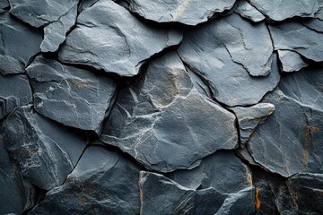 Poster - Close up detailed view of a textured rock wall with various colors and patterns in natural setting