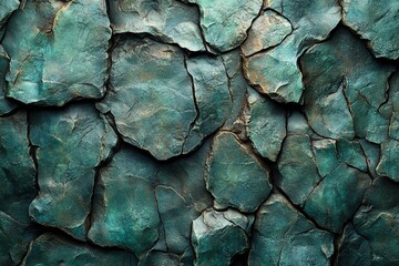 Poster - Close up of a textured wall with green and brown color variations in a subtle design