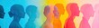 © Iswanto - Colorful silhouettes of diverse people, side profiles, rainbow background, diversity concept