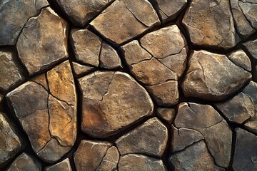Poster - Close up of a rock wall featuring a large wall clock in natural settings