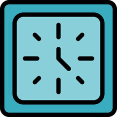 Poster - simple square clock marking time, ideal for projects related to time management, schedules, and dead
