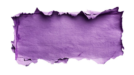 Poster - Purple torn paper piece with transparent background for easy isolation