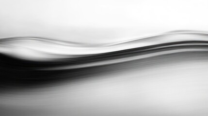 Wall Mural - Abstract black and white waves create a serene, flowing visual experience.