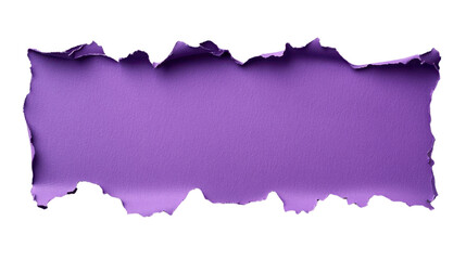 Poster - Purple torn paper with transparent background creating copy space