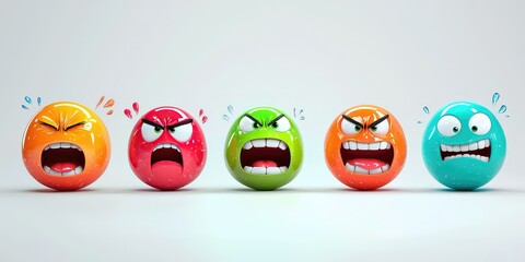 A series of characters expressing different emotions such as happiness, anger, and surprise.