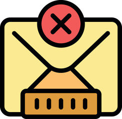 Poster - closed envelope receiving showing sending error message notification symbol