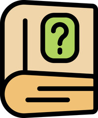 Poster - Closed book with question mark raising doubts and requiring investigation to find solutions
