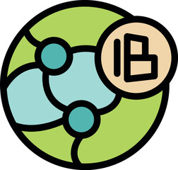 Poster - global business data sharing network icon symbolizes international collaboration and interconnected 