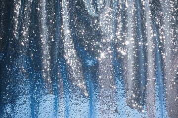 Poster - Abstract silver and blue glittering snowfall background with icy textures