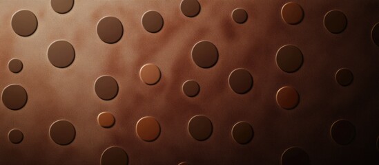 Poster - Textured background with varying shades of brown circles on a dark brown surface, creating a warm and inviting feel for design projects.