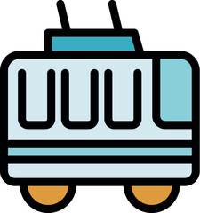 Poster - modern electric tram providing sustainable public transportation