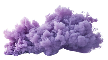 Poster - Purple smoke cloud is raising with transparent background